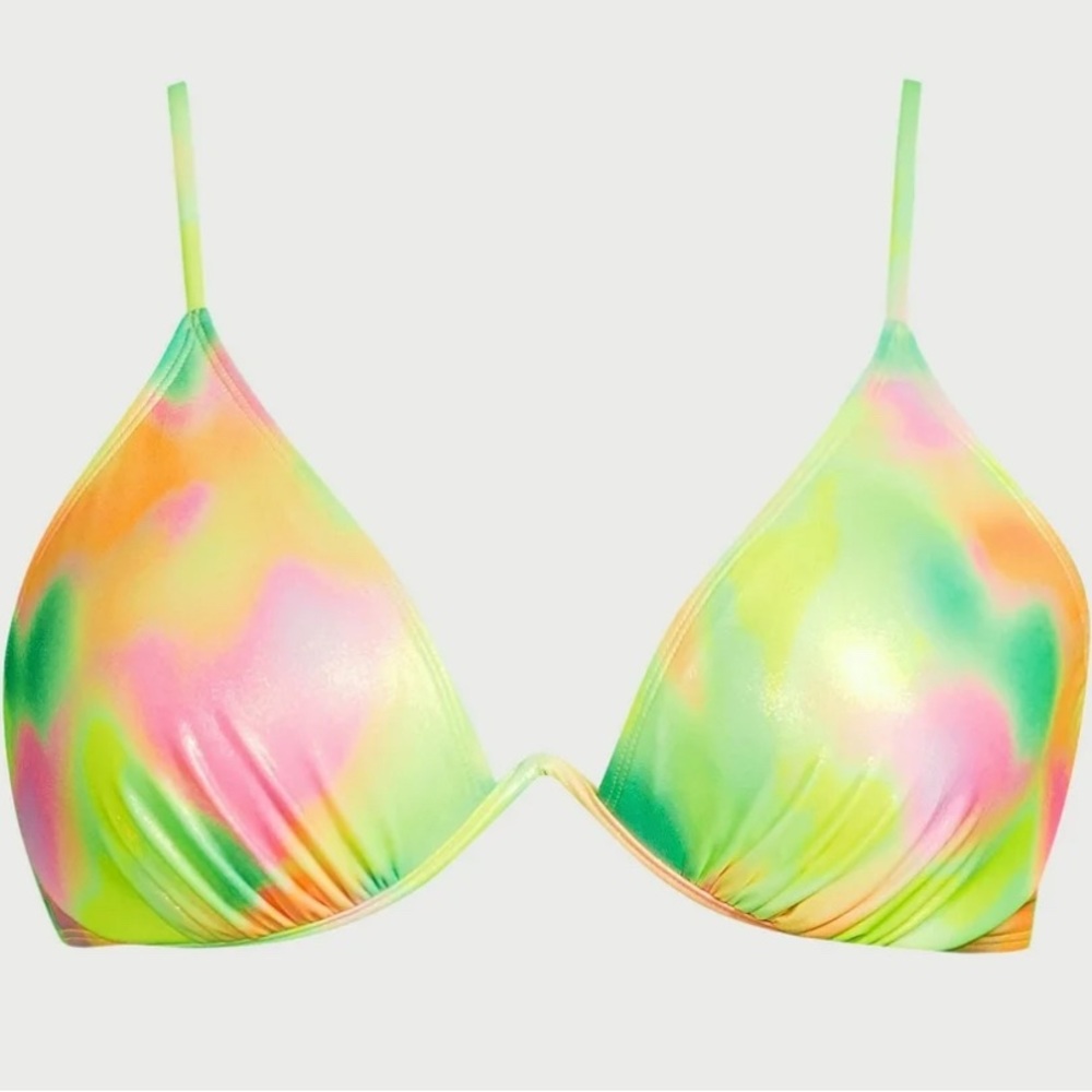 No Boundaries Junior's Rainbow Tie Dye Underwired Hot Bikini Swim Top Small Size